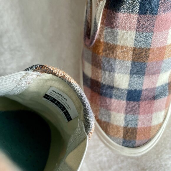 SeaVees Baja Slip On Platform Sneakers Size 6 Chai Check Flannel Plaid - Picture 11 of 16